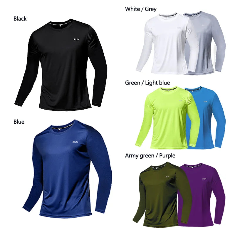 Summer Ice Silk Long Sleeve T-Shirt for Men 2023 - New Quick Dry Breathable Outdoor Running Wear with Sun Protection