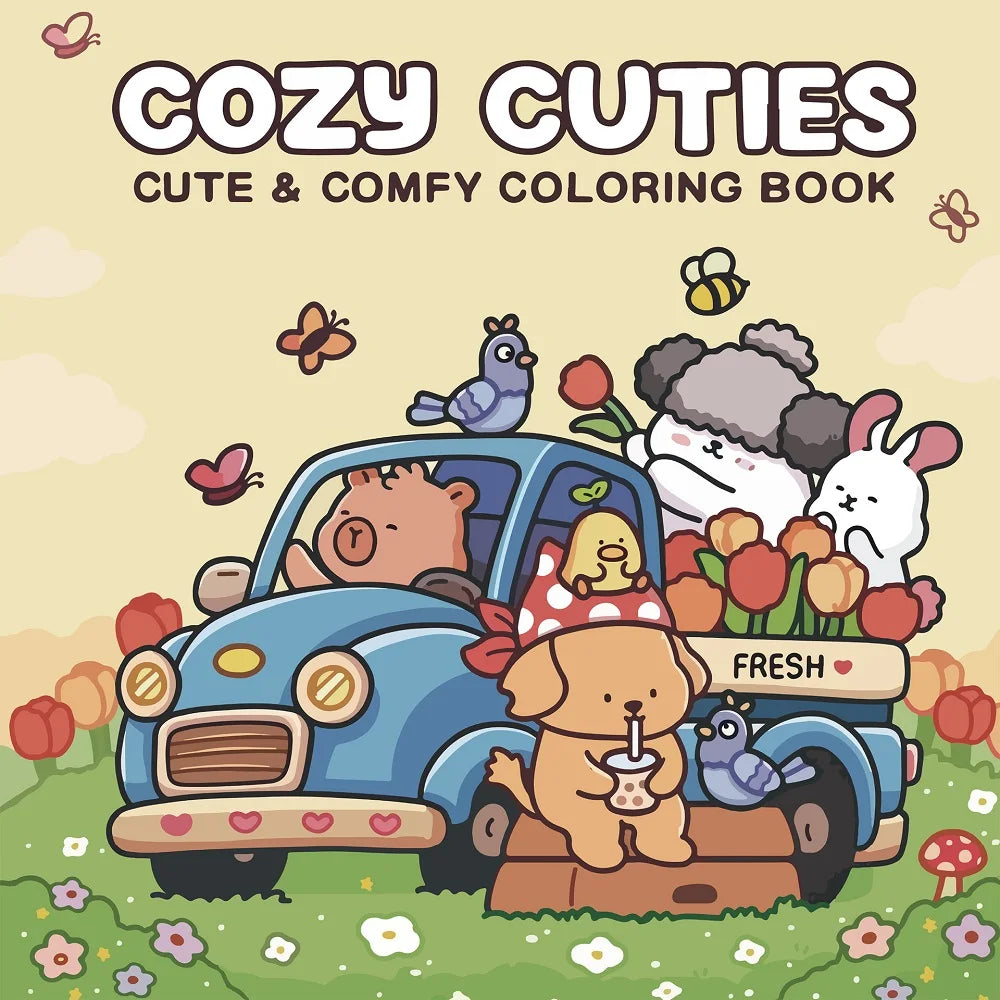 Cozy  Cuties Cute & Comfy Coloring Book For Adults Cute Drawing Book Perfect Gift for Party and Birthday