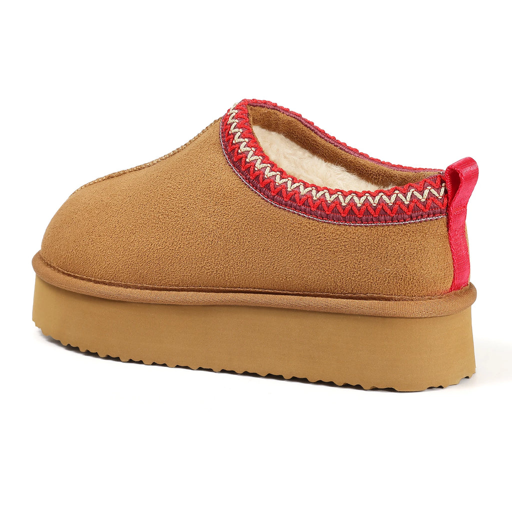 Shevalues Thick Sole Plush Snow Boots Faux Suede Snow Boots For Women Warm Fuzzy Comfy Home Shoe Indoor Outdoor Women Snow Boots