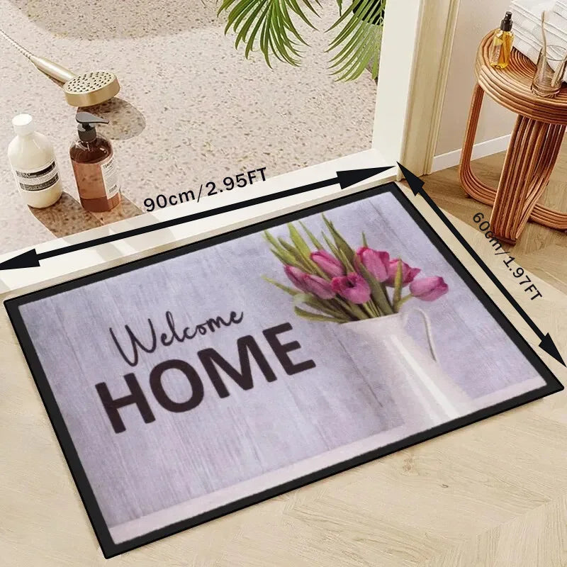 VIKAMA Black And White Vertical Texture Geometric Lines Loop Pile Carpet Living Room Sofa Non-Slip Floor Mat Home Decoration
