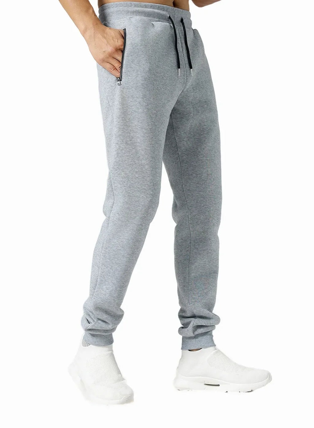 New Sweatpants with Side Zipper Pockets for Men - Joggers, Track Pants, Elastic Waist Sport Casual Baggy Fitness Gym Clothing
