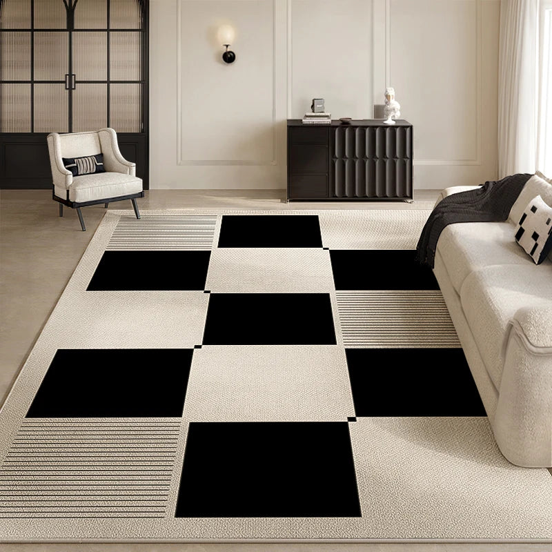 VIKAMA Scandinavian Minimalist Style Abstract Carpet for Living Room and Bedroom - Large Sofa Carpet for Home Decoration