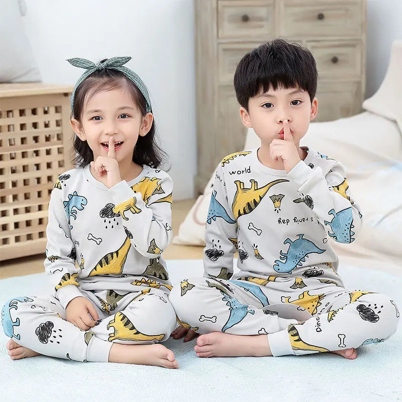 Kids Pajamas for Boys 2 3 4 5 6 7 8 9 10 11 12 13 Years Cotton Sleepwear Sets Dinosaur Pyjamas Green Children Pijamas Clothing
