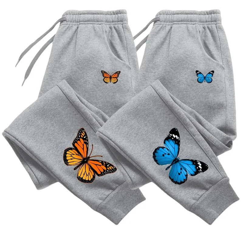 Butterfly Printing Women's Sweatpants Fashion Casual Trend Jogging Trousers Versatile Soft Hot Sales Street Elastic Waist Pants