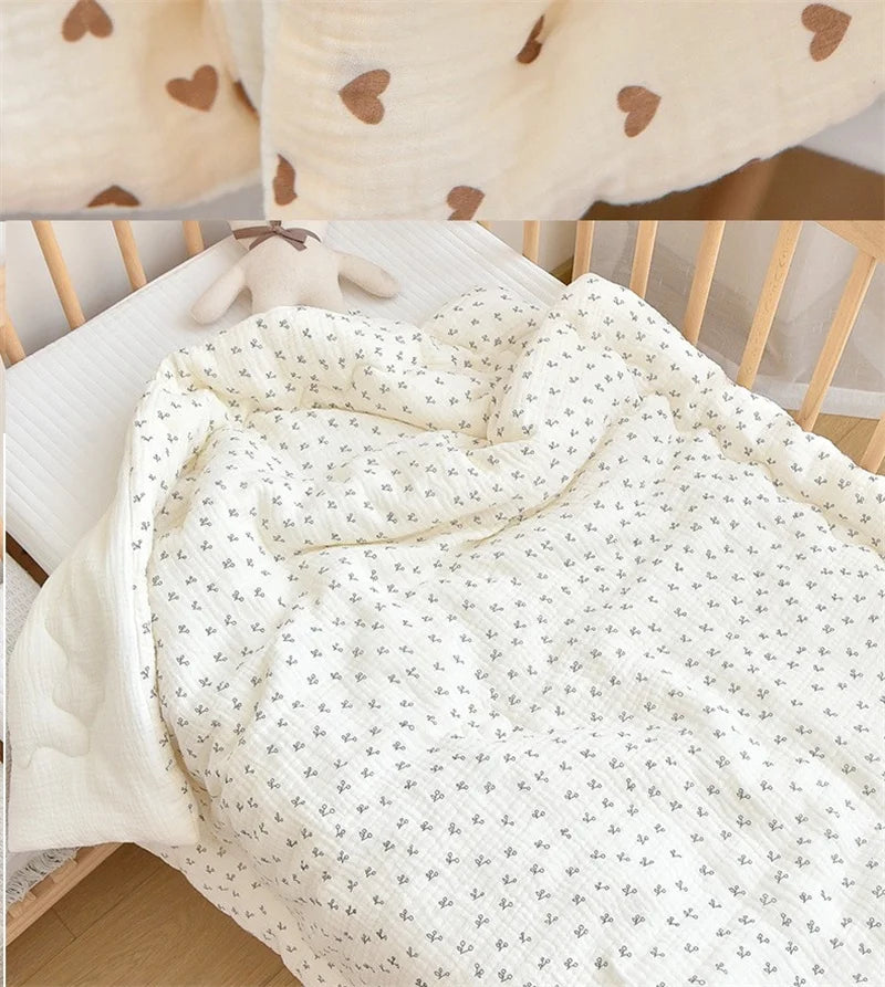 Newborn Baby Unisex Blanket Winter Cotton Knitted Infant Bed Sleeping Covers Quilts Toddler Stroller Swaddle Wrap Bedding Quilt