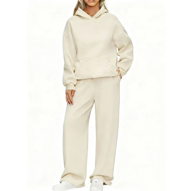 Autumn Winter Women Hoodie+Wide