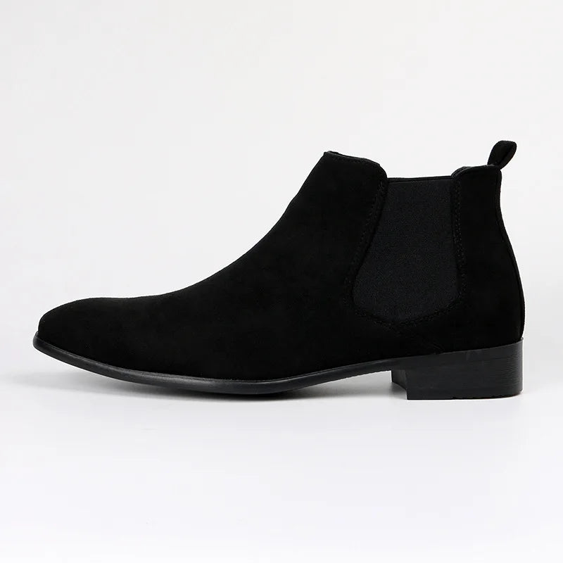Big Size 40-50 Brown Men Chelsea Boots High Quality Suede Leather Boots Man Comfort Flat Slip-On Men's Ankle Boots
