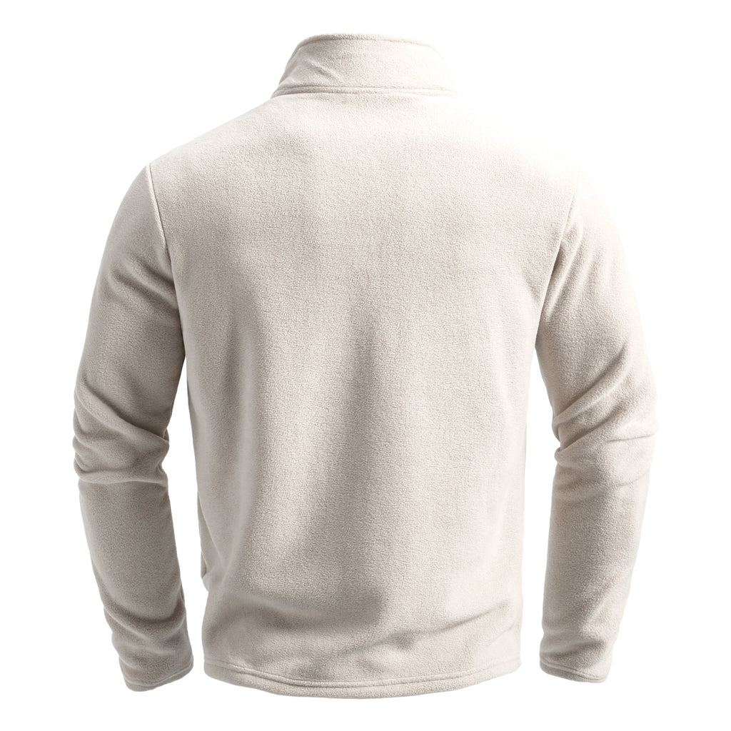 Men's Outdoor Warm Fashion Pullover Winter Warm and Comfortable Half Zip Solid Color Polar Fleece Pullover