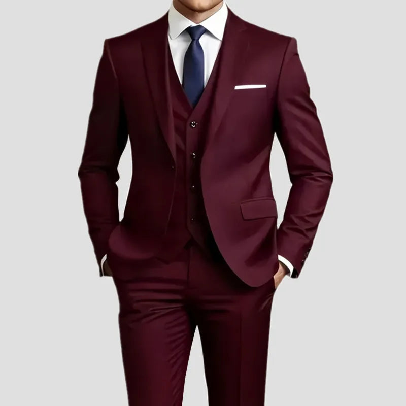 Elegant Men's Suit Sets - Slim Fit Tuxedo Set for Weddings & Formal Occasions, Black Suit