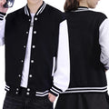 Black White Jacket Coats 5XL Loose Oversized Casual Wear for Men and Women - Baseball Street Coat, Warm Fleece Jackets