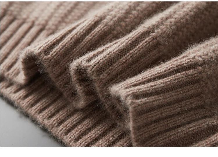 100% Pure Cashmere Sweater for Men - Round Neck, Thick, Warm, Fashionable Sweater