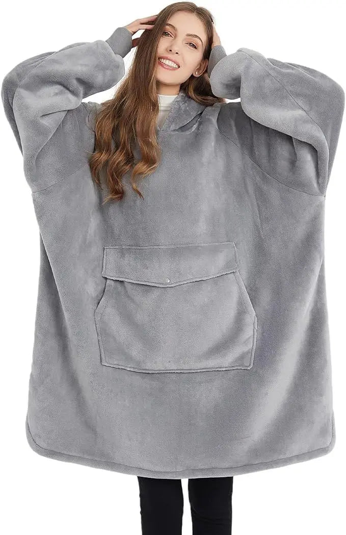 Wearable Blanket Hoodie Oversized Sherpa Hooded as Birthday Gifts