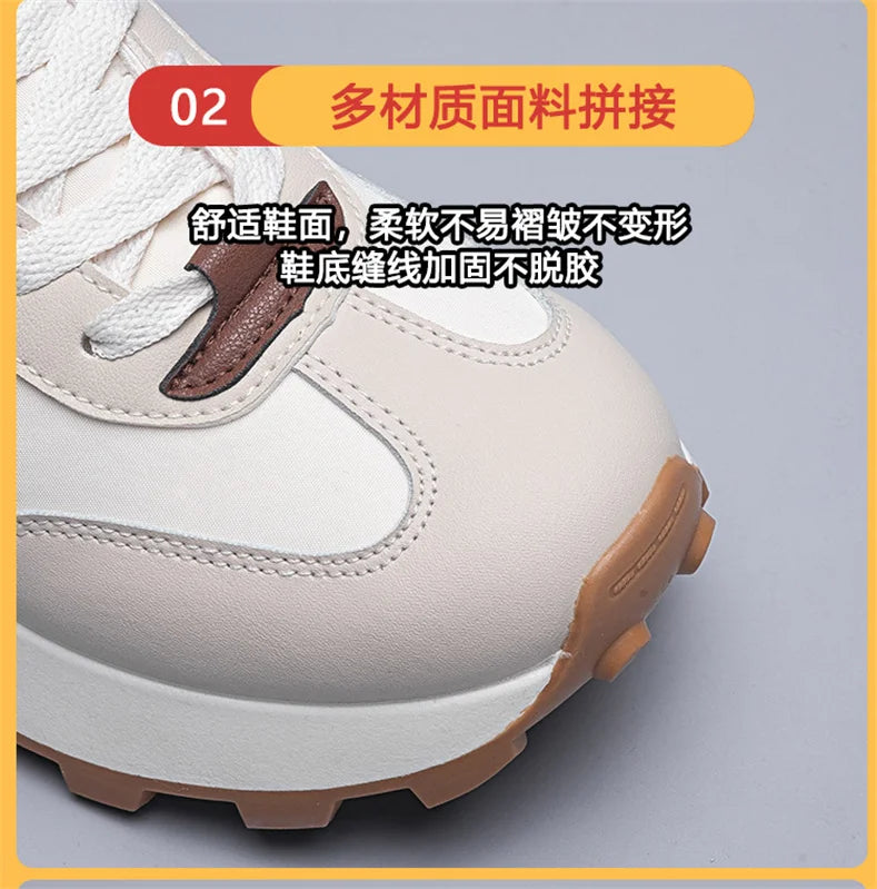 Autumn Winter Chunky Sneaker Women Retro Running Shoes Fashion Casual Fabric Breathable Height Increased Platform Shoes