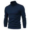 2021 New Winter Men's Turtleneck Sweater Casual Solid Color Warm Pullover High Quality Slim High Neck Long Sleeve Sweater Men