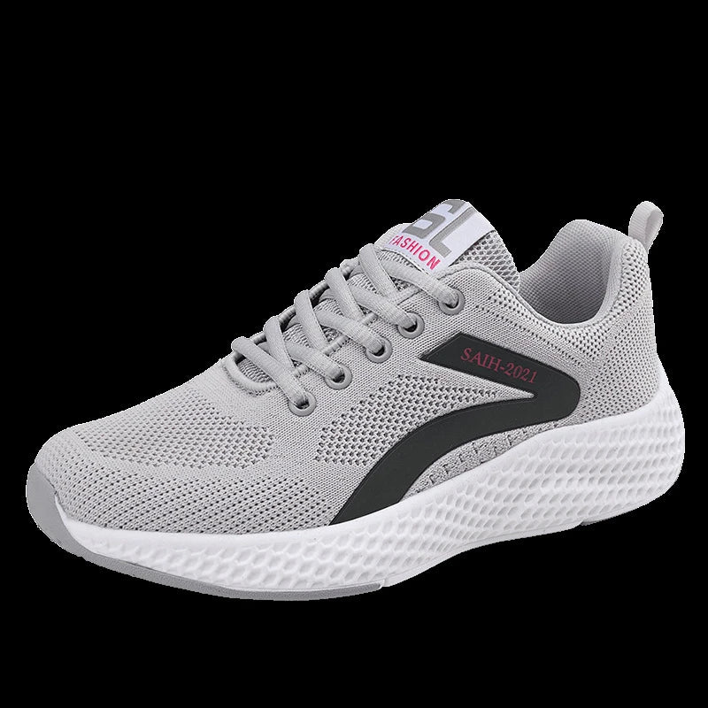 Women's Sports Shoes Comfortable Running Shoes Flying Knit Versatile Lace-Up Casual Shoes For Women Breathable And Fashionable