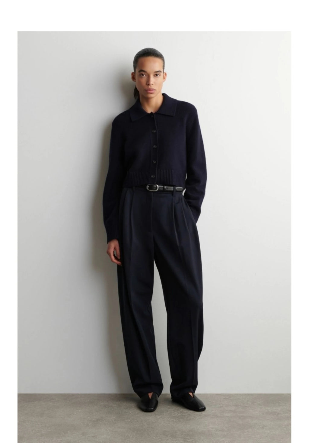 Ethereal MD 2026 Cosmod Spring New Style Women's Casual Standard Style Navy Blue Button-Down Cardigan