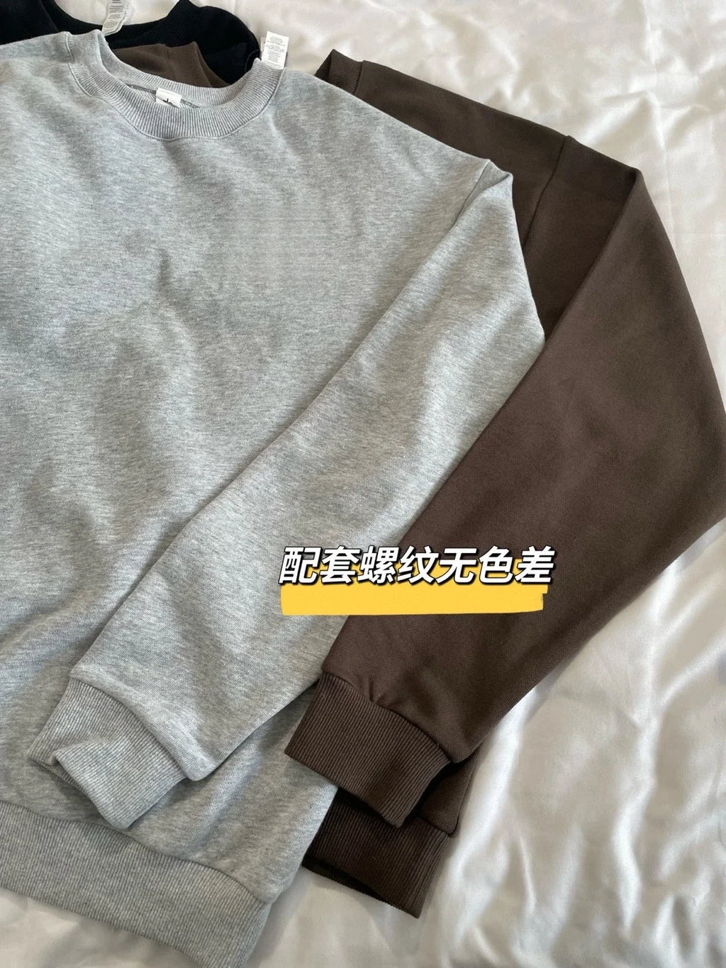 Women Oversized Crewneck Sweatshirt Classic Solid Color Loose Fit Long Sleeve Casual Sports Pullover Comfortable Basic Top Daily