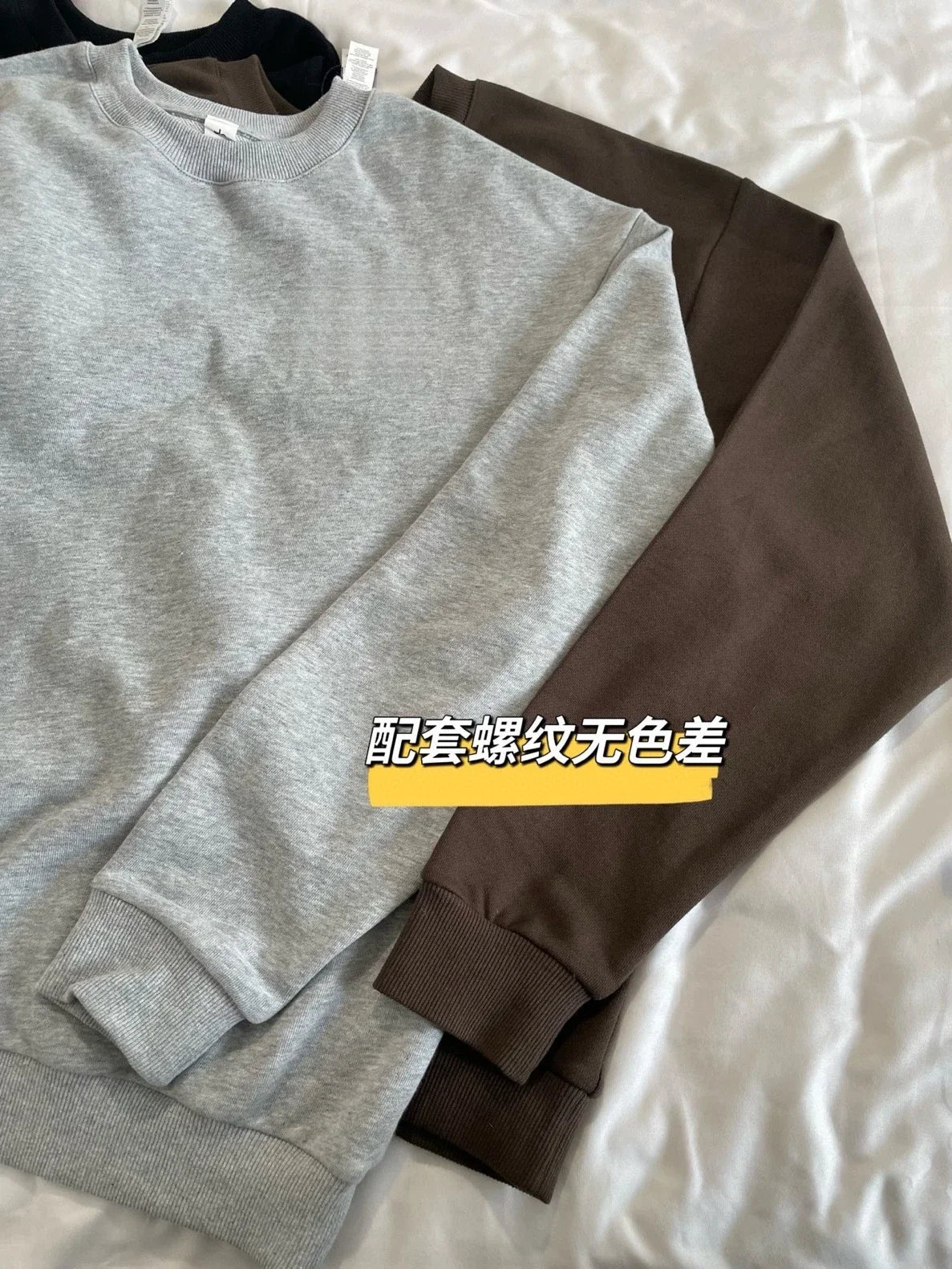 Women Oversized Crewneck Sweatshirt Classic Solid Color Loose Fit Long Sleeve Casual Sports Pullover Comfortable Basic Top Daily