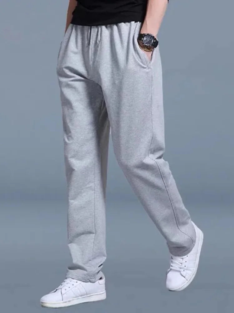 New Korean Straight Tube Men's Casual Sports Pants for Running, Workout, Jogging - Long Gym Sport Trousers for Men Jogger Sweatpants