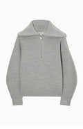 YAZHIMEI Open-Neck Wool Blend Knit Sweater for Women