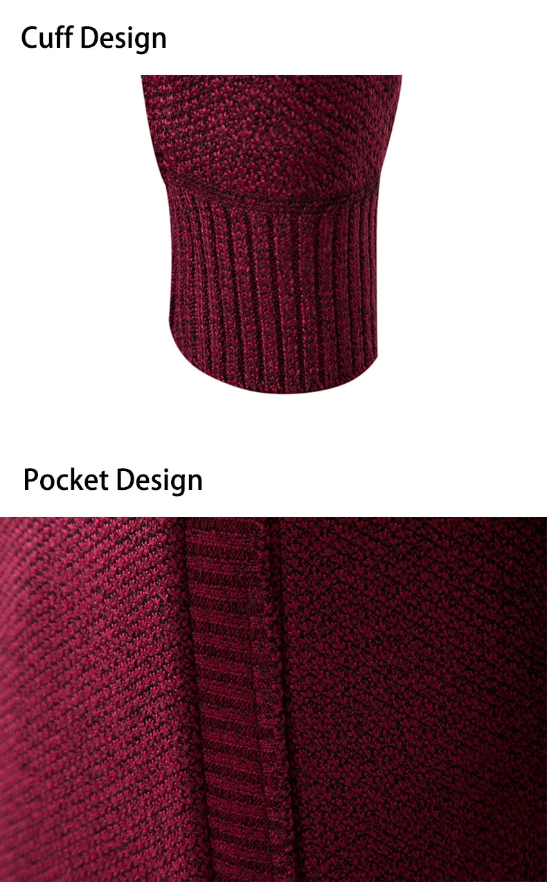 Men's Autumn and Winter New Stand-up Cardigan Sweater Trend Sweater Coat