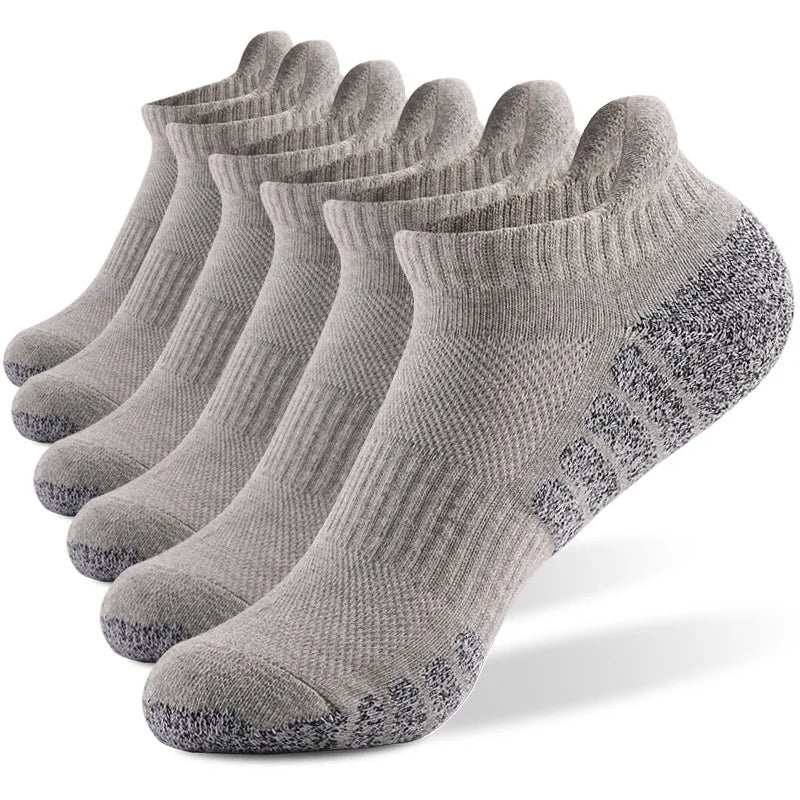 6 Pairs Thickened Towel Bottom Running Socks - Non-Slip Breathable Sports Socks