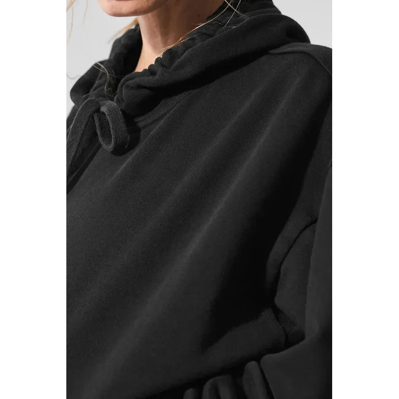 Women Fleece Lined Slim Fit Hoodie Soft Skin-Friendly Lightweight Warm Pullover Casual Hooded Sweatshirt for Daily Wear