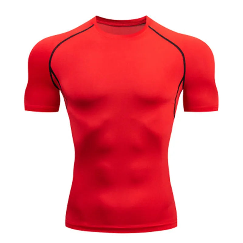 Men's T-Shirt Outdoor Training Fitness Gym Jogging Running Sweatshirt Bat/-Man Compression Shirts Tight Elastic Breathable