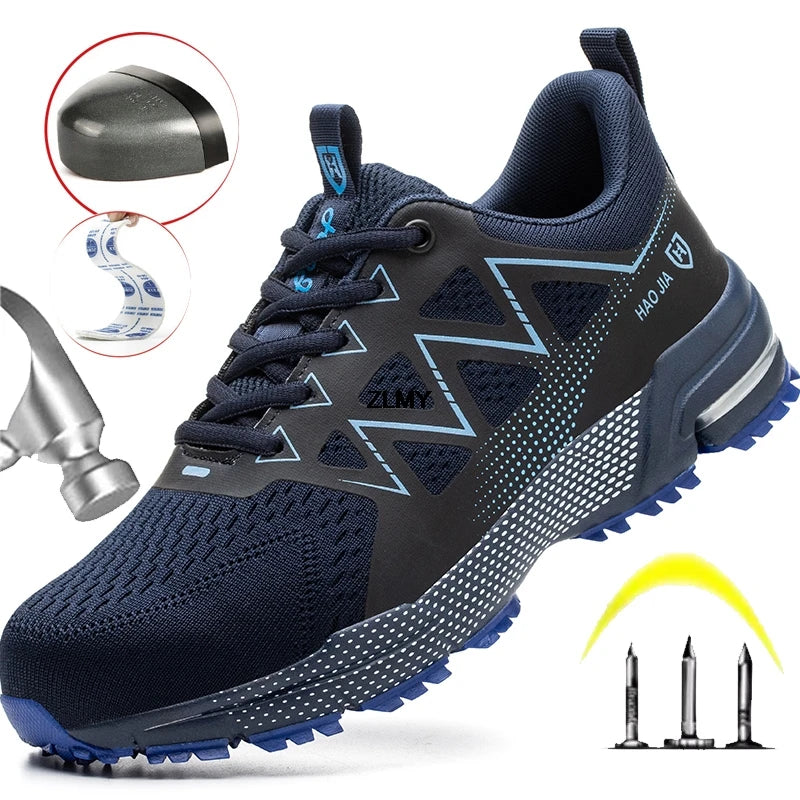 Fashion Safety Shoes Men Steel Toe Sneakers Puncture Proof Breathable Work Safety Boots Comfortable Work Shoes for Men