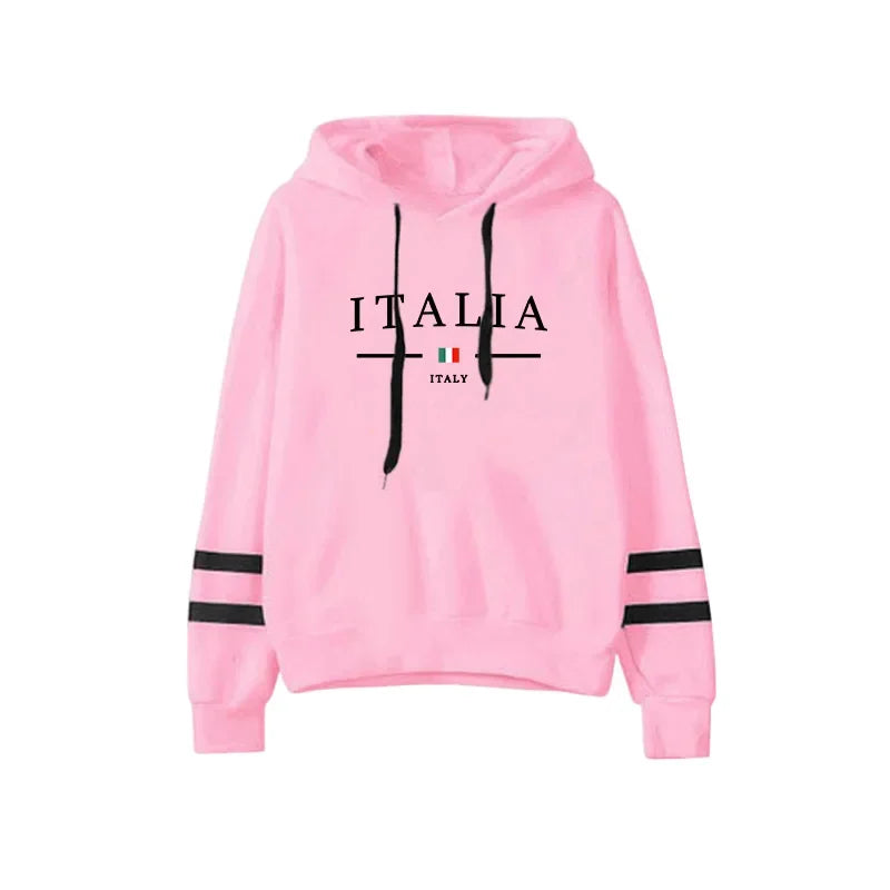Fall Winter Lounge Wear Female Casual Warm Sportswear Italy Fashion Women Tracksuit Set Hoodies with Pants 2 Piece Casual Outfit