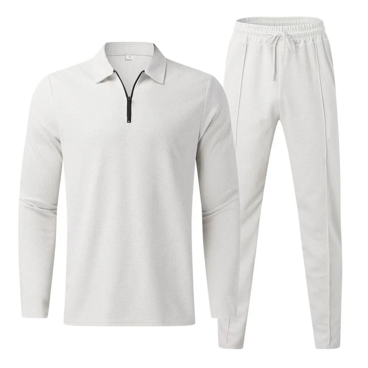 Waffle Knit Polo Set — Refined Leisure Collection
