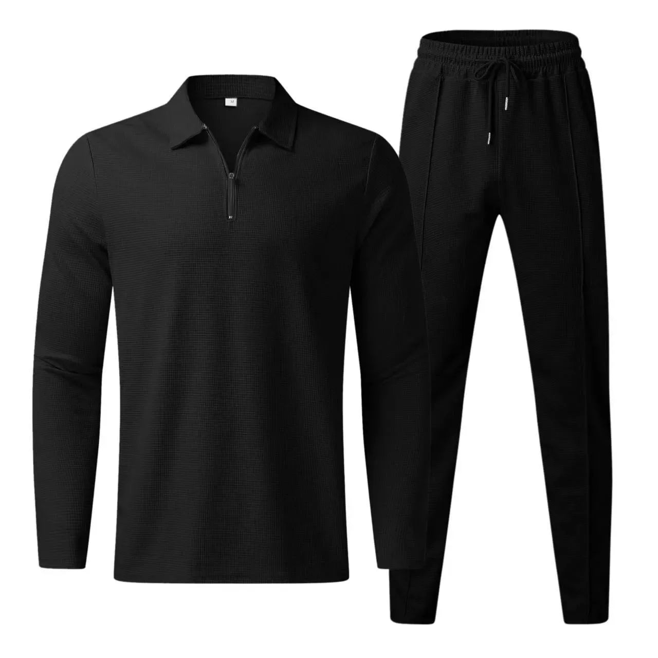 Waffle Knit Polo Set — Refined Leisure Collection