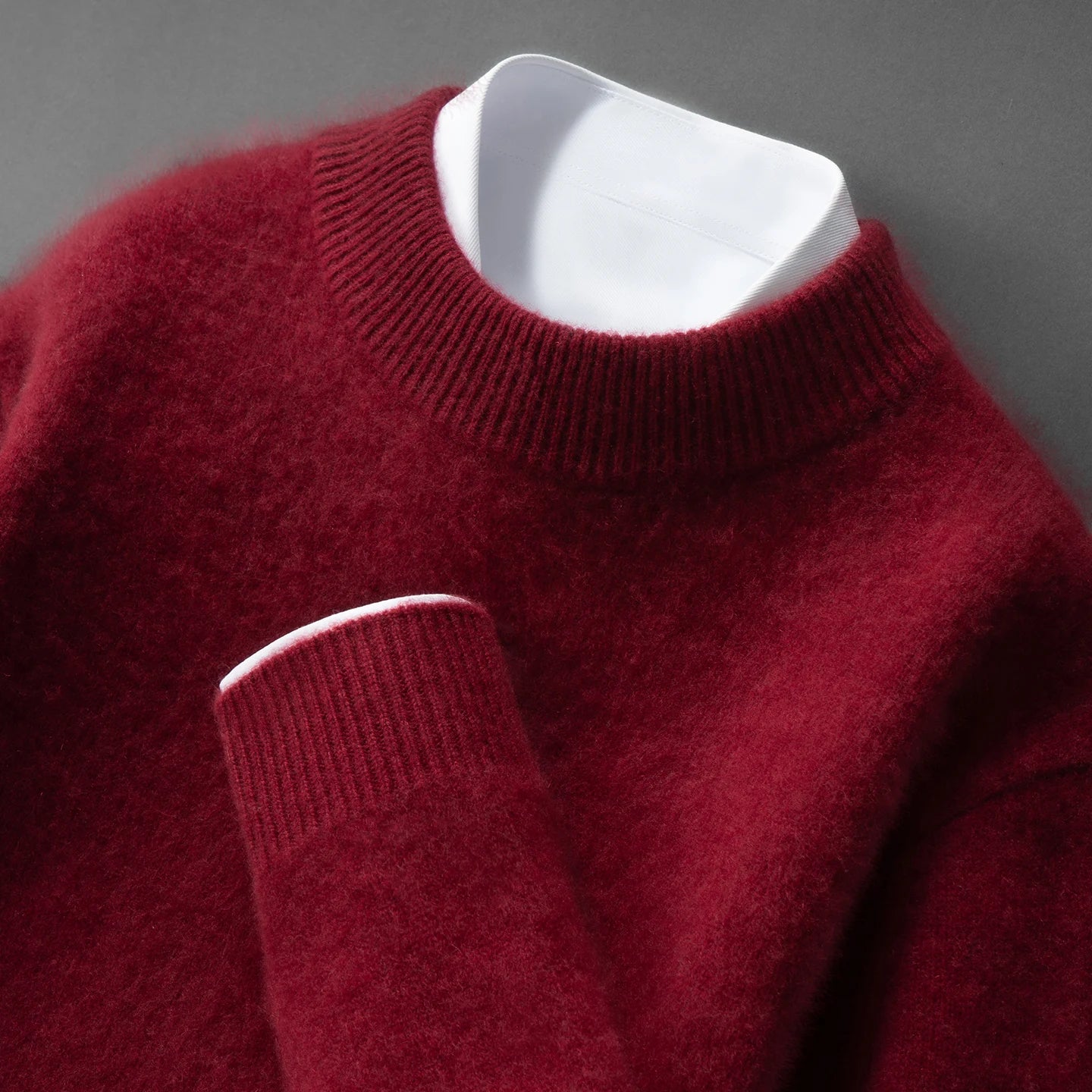 ZOCEPT Natural Cashmere Mock Neck Pullover Men Cashmere Sweater Soft Warm Jumpers Quality Casual Business Knitwear Basic Tops