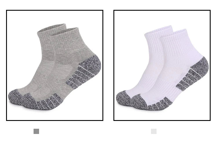 6 Pairs Outdoor Sports Socks Thickened Towel Bottomed Hiking Socks Sweat-Absorbing Short Tube Sports Running Socks Men Socks