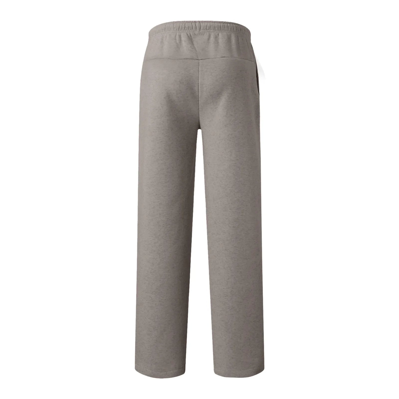 Women New Elastic Waist Pants with Side Pockets Fleece Lined Thick Wide Leg Sweatpants Pure Color Straight Cut