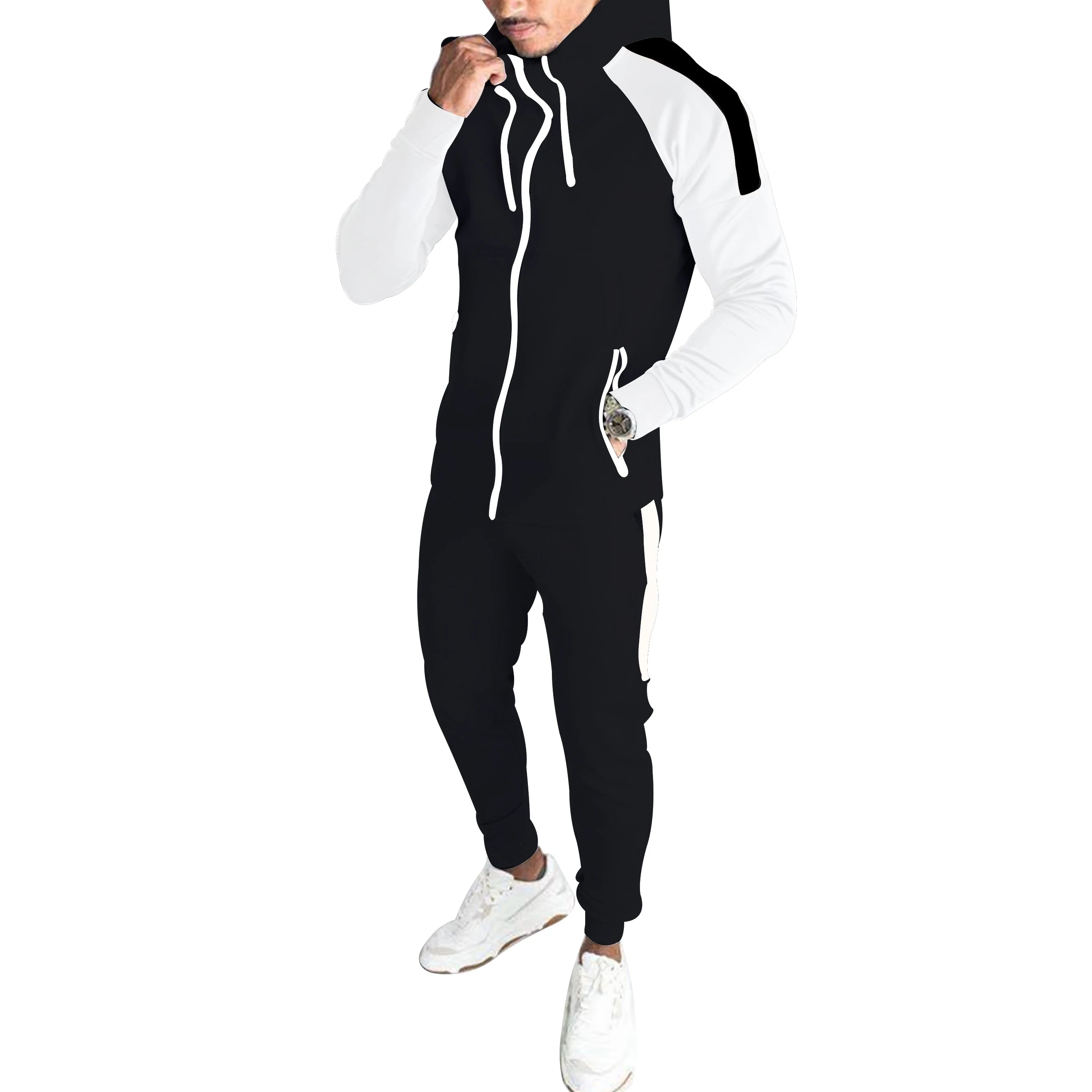 Casual Tracksuit Men Hooded Sweatshirt Outfit Spring Autumn Men's Sets Sportswear 2020 Male Hoodie+Pants 2PCS Jogging Sports Suit