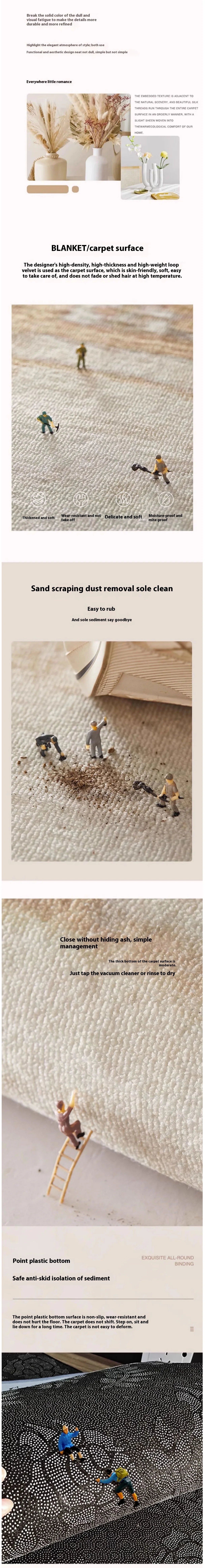 VIKAMA Scandinavian Minimalist Style Abstract Carpet for Living Room and Bedroom - Large Sofa Carpet for Home Decoration