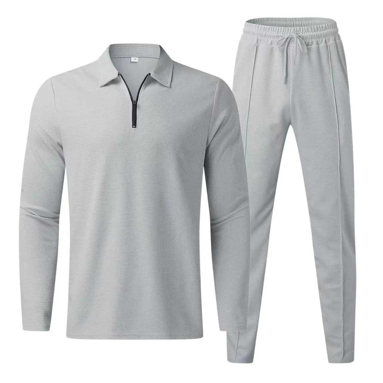Waffle Knit Polo Set — Refined Leisure Collection