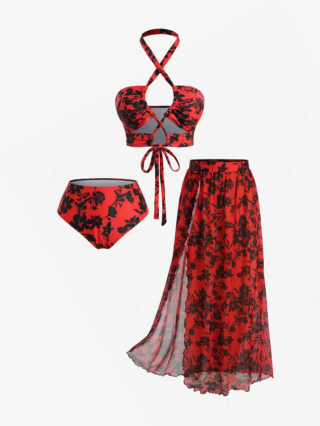 Red & Black Floral