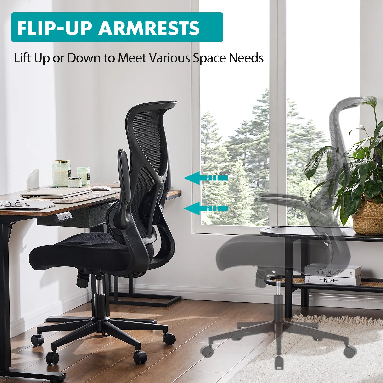 Ergonomic Office Chair - Lumbar Support Office Chair | High Back Swivel Rolling Chairs With Wheels And Arms-Rest