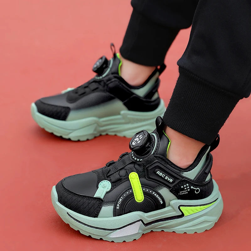 Childrens Sports Shoes Fashion Leather Comfortable Breathable Boys Casual Soft Bottom Non Slip Walking Outdoor Running Shoes