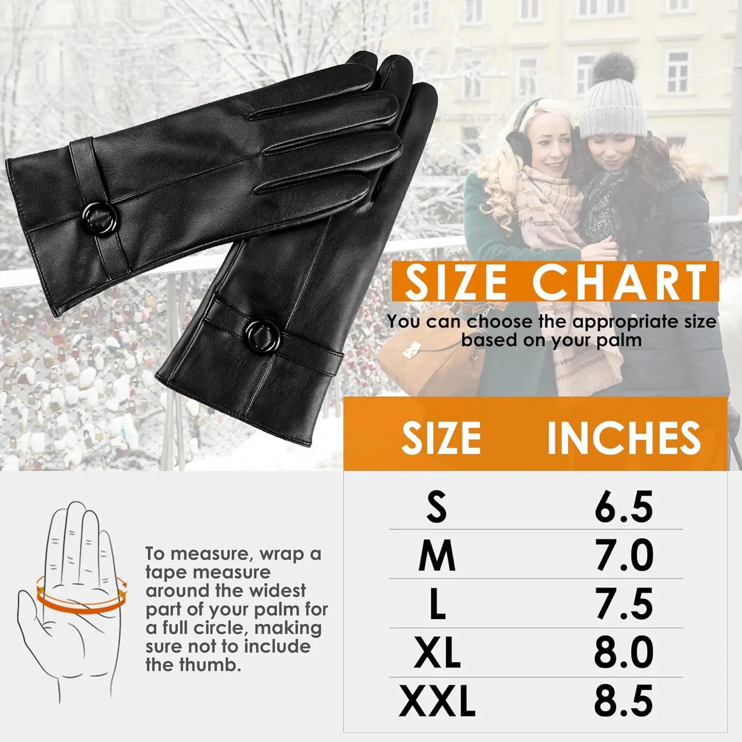 Women's Winter Leather Gloves Touchscreen Warm Driving Lambskin Gloves Cold Weather Fashion