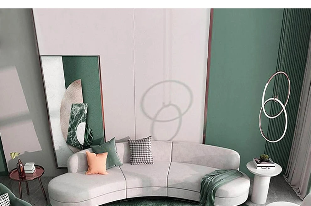 Modern Minimalist Carpets for Living Room Light Luxury Bedroom Decor Green Carpet Round Lounge Mat Home Fluffy Soft Plush Rug
