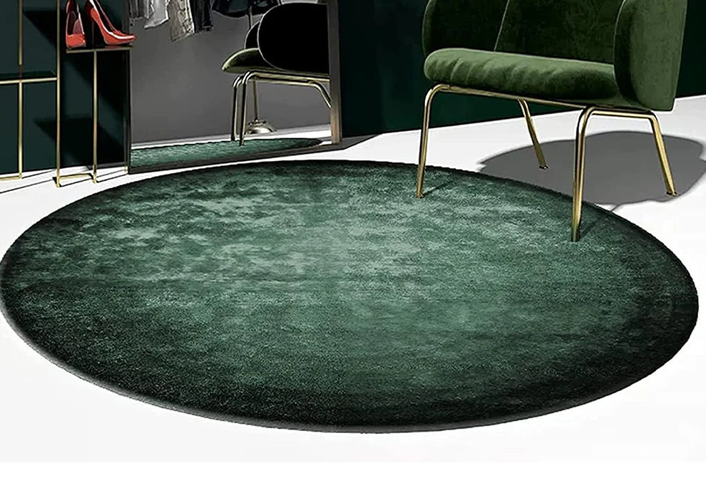 Modern Minimalist Carpets for Living Room Light Luxury Bedroom Decor Green Carpet Round Lounge Mat Home Fluffy Soft Plush Rug