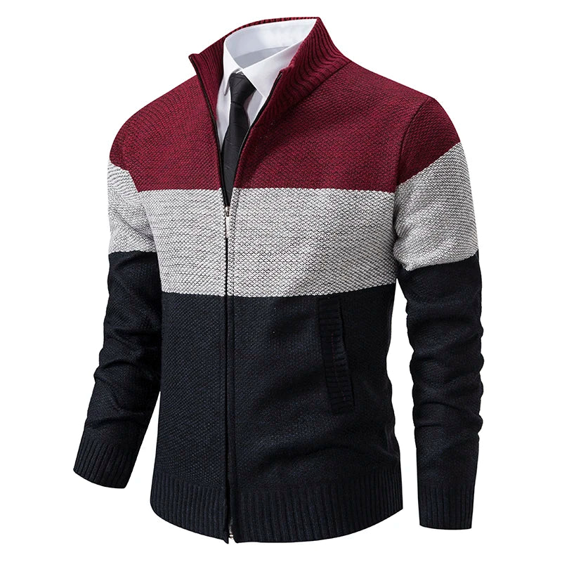 Men's Autumn and Winter New Stand-up Cardigan Sweater Trend Sweater Coat