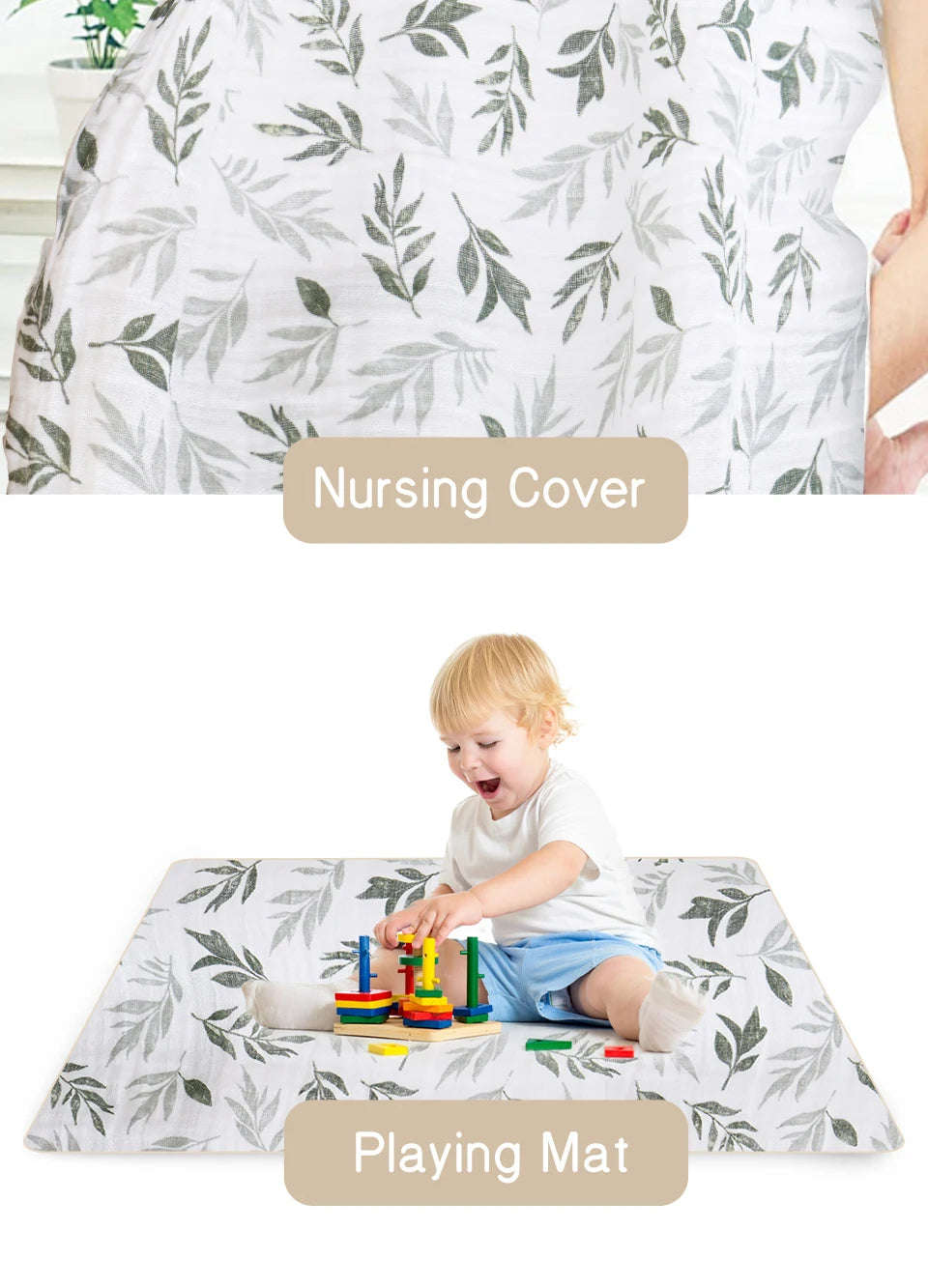 Kangobaby #My Soft Life# 3pcs Set Breathable Baby Muslin Cotton Swaddle Blanket Newborn Bath Towel 120x110cm