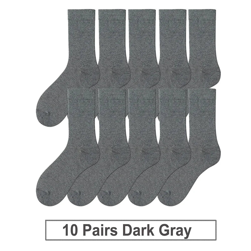 5 Pairs Men's Basic Crew Socks - Cloud-Touch Cotton Material with All-Day Breathability, White Daily Essential
