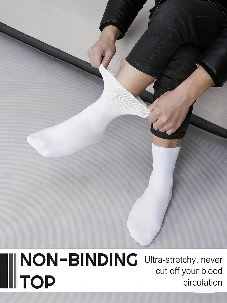 6 Pairs of Comfortable Cotton Diabetic Socks for Men and Women - No Elastic Waistband