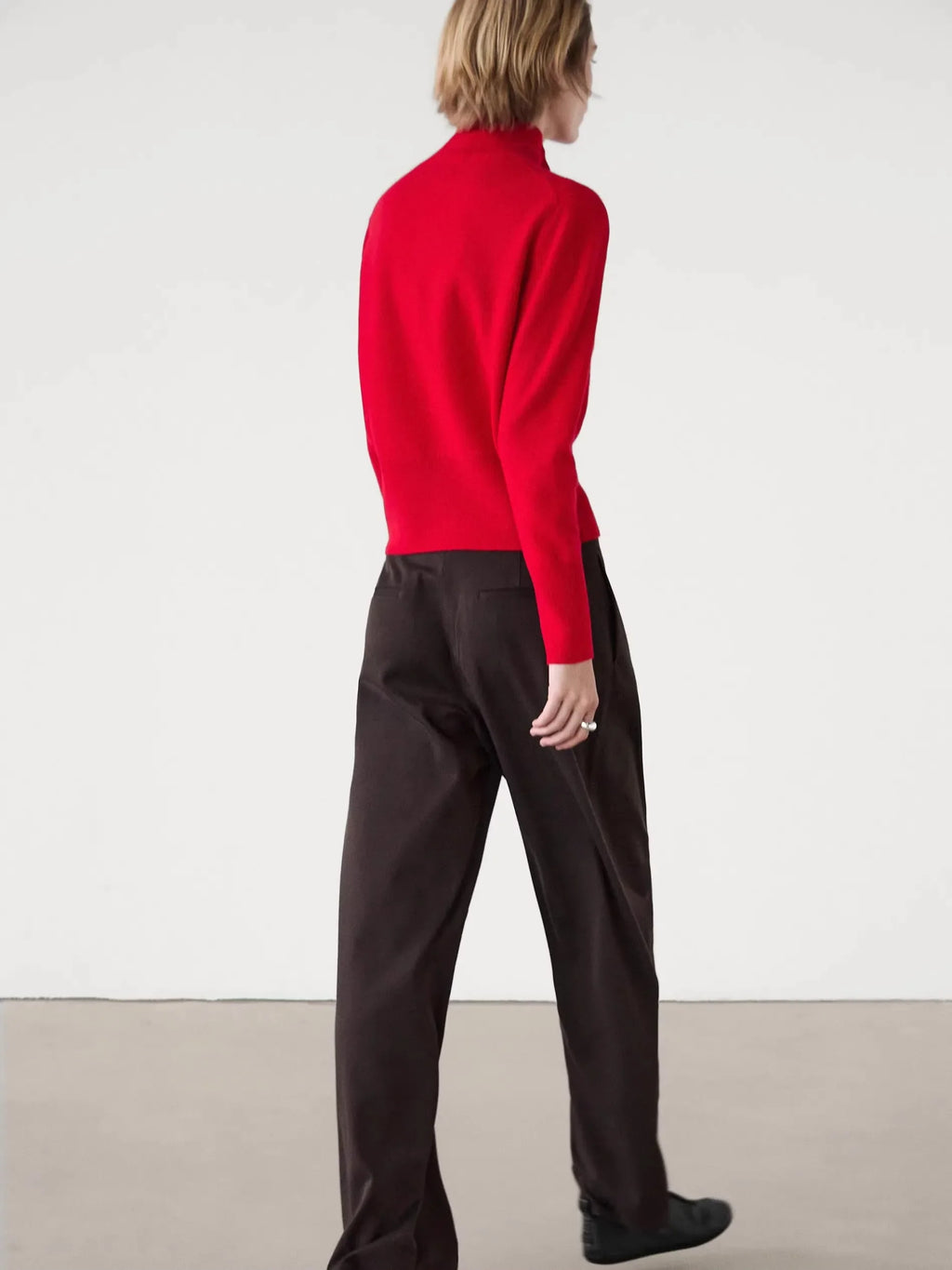 Ethereal costume 2025 massidutti spring new style of Minimalist commuter slim high-neck long-sleeved knit cardigan