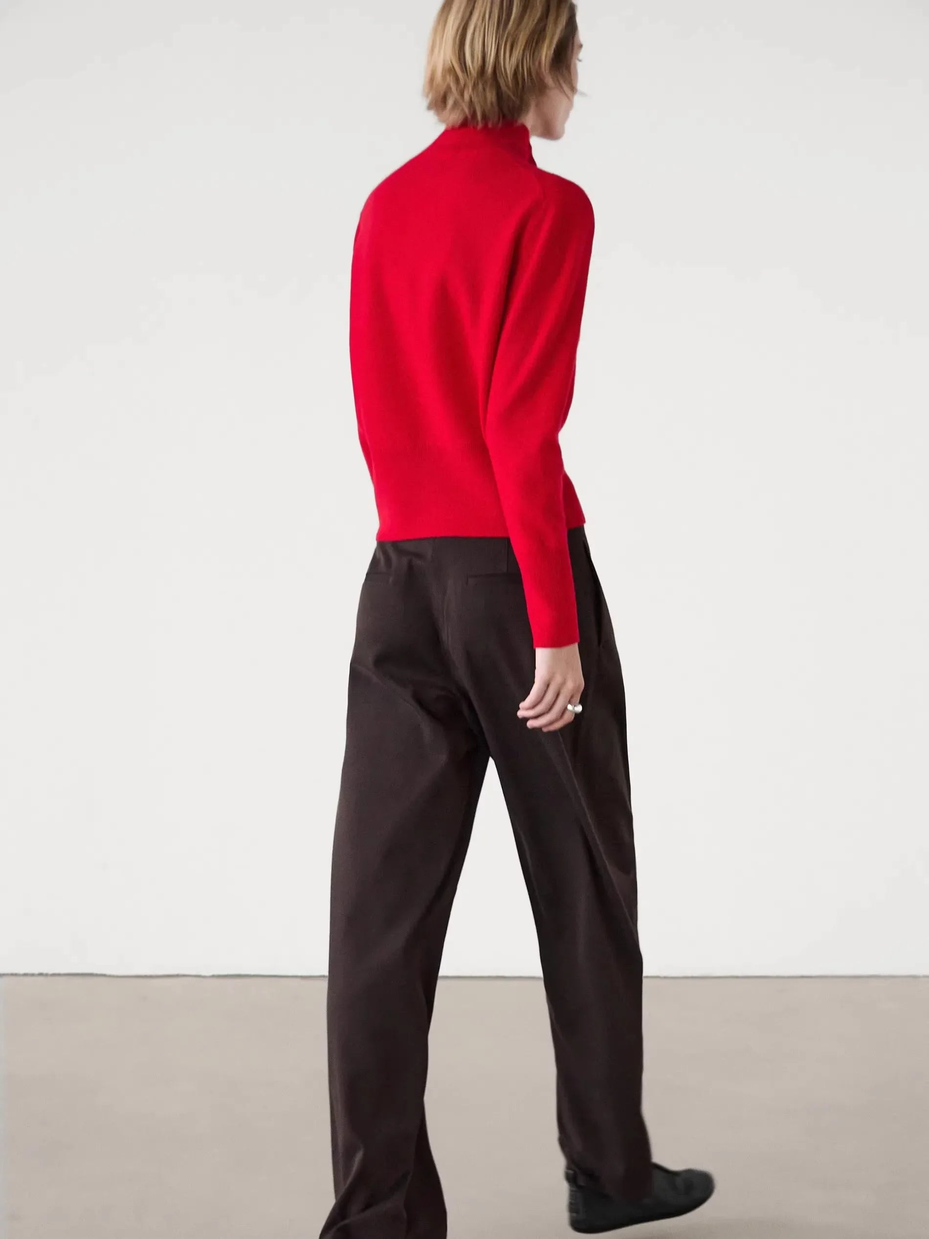Ethereal costume 2025 massidutti spring new style of Minimalist commuter slim high-neck long-sleeved knit cardigan